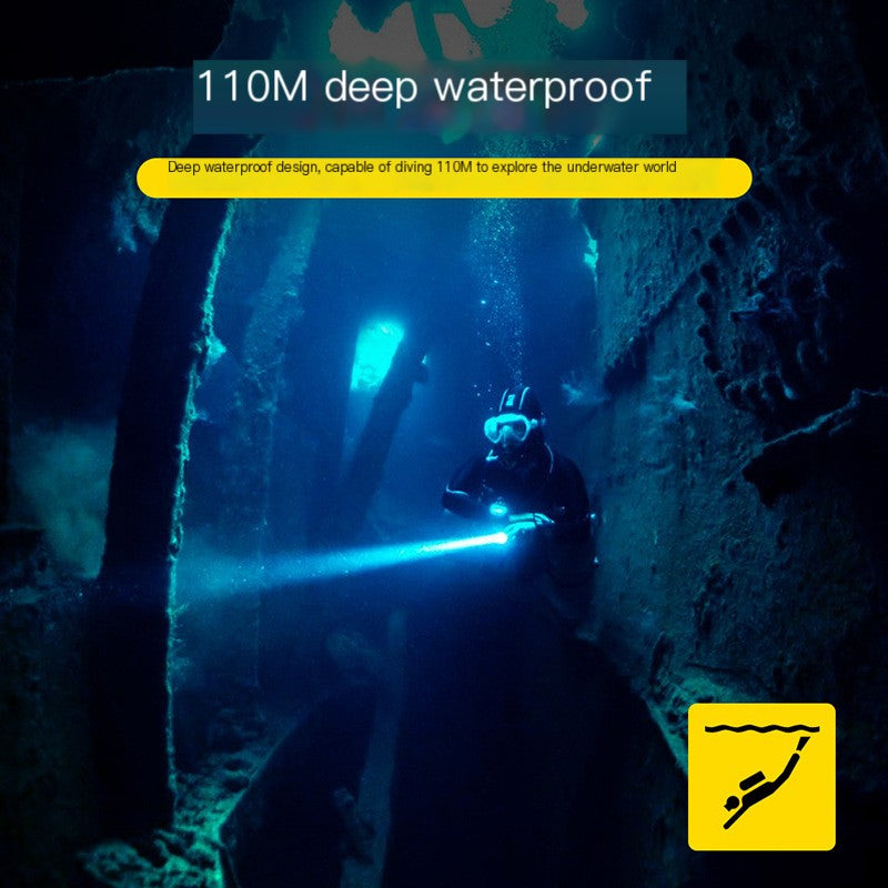 Deepline 2000 Dive Light — 2000 Lumen Rechargeable Underwater Torch (IPX8, 110m)