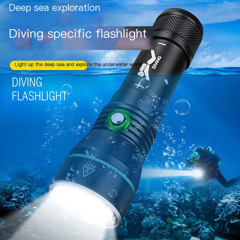 Deepline 2000 Dive Light — 2000 Lumen Rechargeable Underwater Torch (IPX8, 110m)