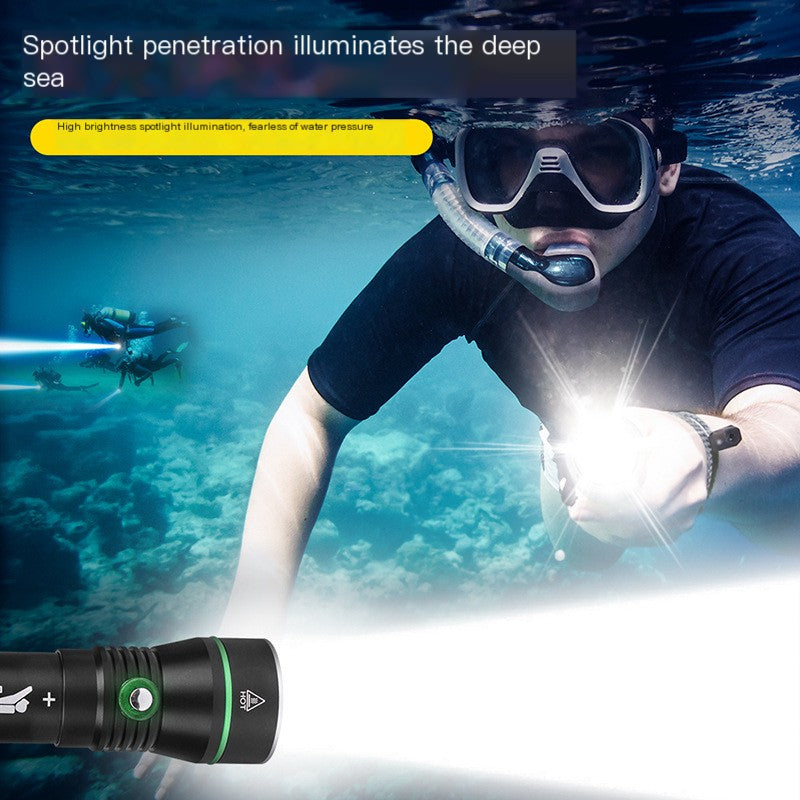 Deepline 2000 Dive Light — 2000 Lumen Rechargeable Underwater Torch (IPX8, 110m)